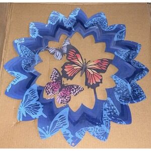 Butterfly Wind Spinner Outdoor – Hanging Metal Drummer Wind‎ Spinners Blue